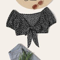 Цветочная блуза с бантом Shein