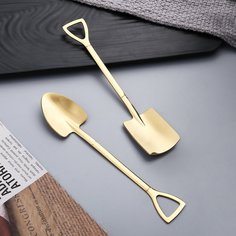 2шт металлическая десертная ложка Shein