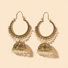 Серьги-подвески Jhumka с бахромой и искусственными жемчугами Shein