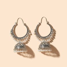 Серьги-подвески Jhumka с бахромой и искусственными жемчугами Shein