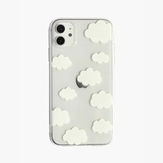1шт прозрачный чехол для iPhone с узором облака Shein