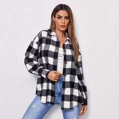 Пальто в клетку Shein