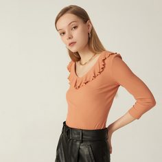 Футболка из вискозы с оборками Shein