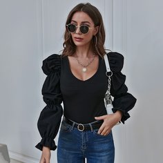 Боди с оригинальным рукавом Shein