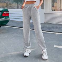 Спортивные брюки на кулиске с карманом и эластичной талией Shein