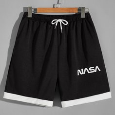на кулиске буква Повседневный Мужские шорты Shein