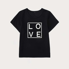 буква Повседневный Футболки для маленьких девочек Shein