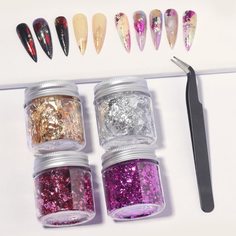 Украшение для дизайна ногтей 4 коробки и пинцет 1шт Shein
