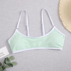 Топ бикини в рубчик с контрастной отделкой Shein