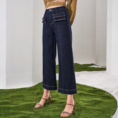 Широкие джинсы из переработанного полиэстера Shein
