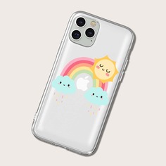 Прозрачный чехол для iPhone с радужным принтом Shein