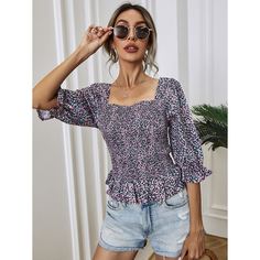 Блузка с цветочным принтом Shein