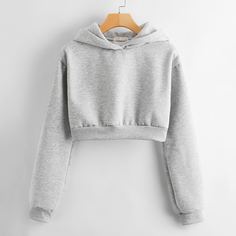 Однотонный Свитшот С Капюшоном Shein