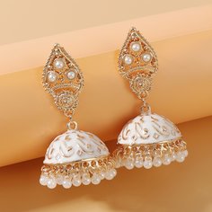 Серьги-подвески Jhumka с бахромой и искусственными жемчугами Shein