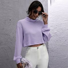 Трикотажная футболка со спущенным рукавом Shein