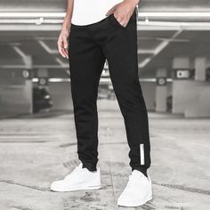 Мужские спортивные брюки на кулиске с текстовой заплатой Shein