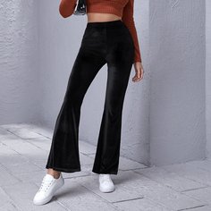 Одноцветный Элегантный Брюки Shein