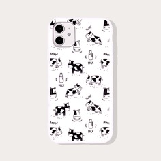 Чехол для iPhone с принтом коровы Shein