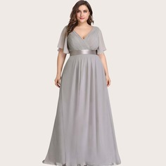 Шифоновое плиссированное платье размера плюс с оригинальным рукавом Shein