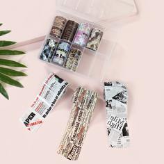 10шт винтажная наклейка для ногтей с текстовым принтом Shein