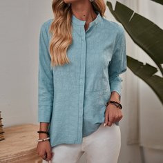 Асимметричная однотонная блуза Shein