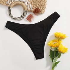Однотонные трусики бикини размера плюс Shein
