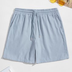 Карман Одноцветный Институтский Мужские шорты Shein