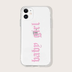 Прозрачный чехол для iPhone с текстовым рисунком Shein