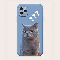Чехол для iPhone с принтом кошки Shein