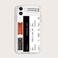 Прозрачный чехол для iPhone с рисунком посадочного талона Shein