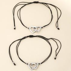 2шт мужской браслет с сердечком Shein