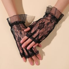 Кружевные перчатки с открытыми пальцами Shein
