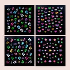 Светящиеся наклейки для ногтей с рисунком звезды 4 листа Shein