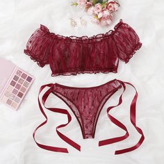 Комплект сетчатого прозрачного нижнего белья Shein