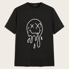 Футболка С Коротким Рукавом И Абстрактным Принтом Shein