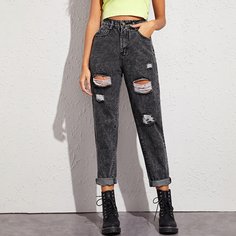 Модные рваные джинсы Shein