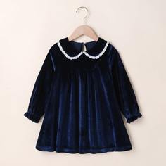 Бархатное платье для девочек Shein