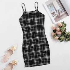 Облегающее платье в клетку Shein