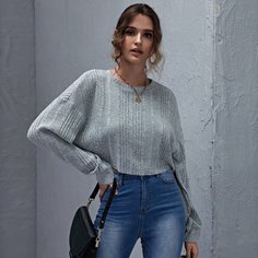 Вязаная короткая футболка Shein