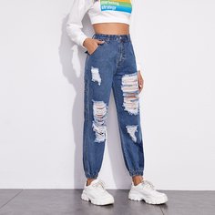 Рваные джинсы с карманом Shein