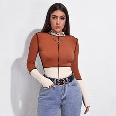 Контрастная футболка Shein