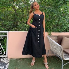 на молнии Одноцветный Повседневный Платье Shein