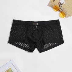 Мужские однотонные трусы-боксеры Shein