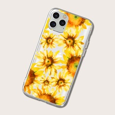 Чехол для iPhone с принтом подсолнуха Shein