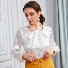 В горошёк Элегантный Блузы Shein