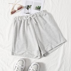 Однотонные спортивные шорты на кулиске Shein