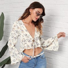Топ с цветочным принтом Shein