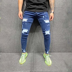 Карман Одноцветный Мужские джинсы Shein