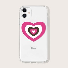 Прозрачный чехол для iPhone с принтом сердца Shein