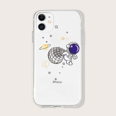 Прозрачный чехол для iPhone с рисунком астронавта Shein
